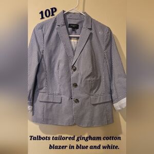 Talbots Gingham Blazer 10P
